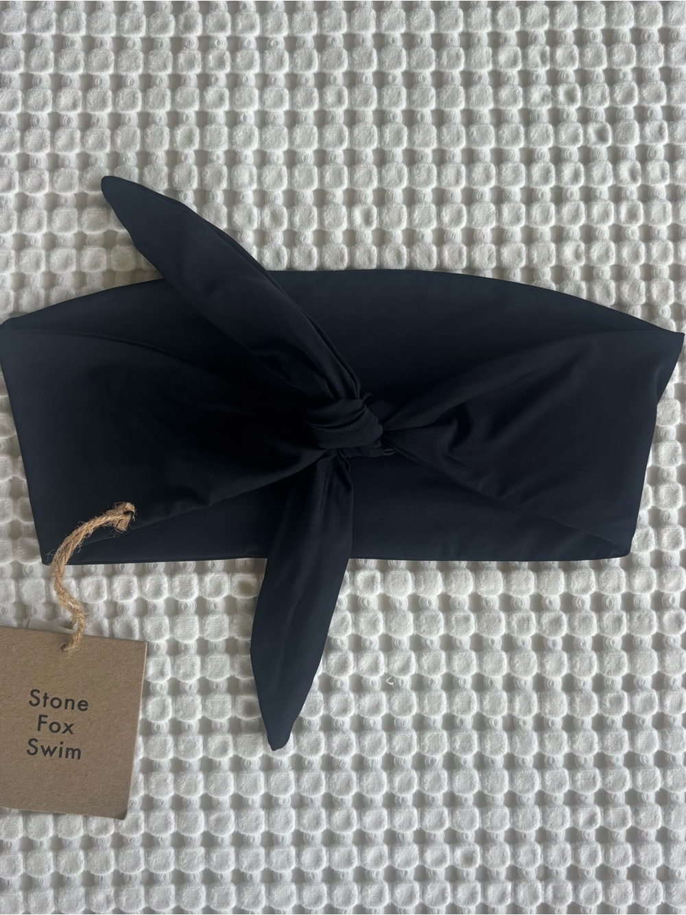 Stone Fox Swim Black Bandeau Knot Bikini Top